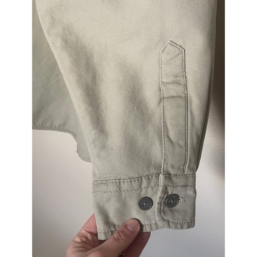 Levi Strauss & Co Mens Canvas Shacket Jacket Tan Utility Chore Fleece Lined XL - Picture 4 of 6